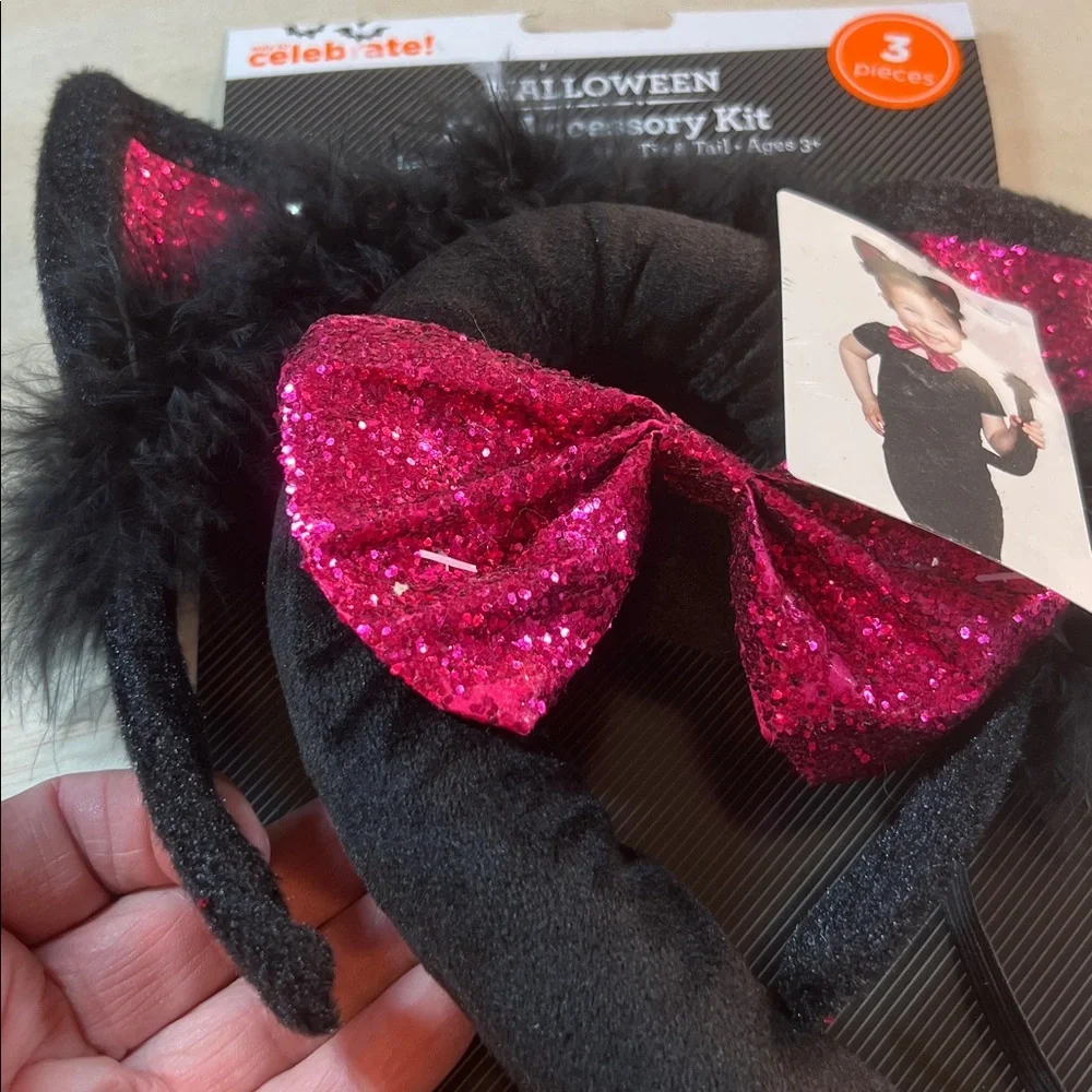 Sparkly Pink Cat Costume Set